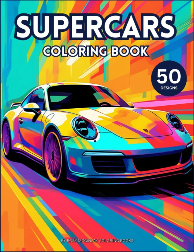 Amazing Supercars Coloring Book cover by Rory McGinlay